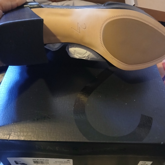 Naturalizer Black Open-Toe Heels - Picture 3 of 4